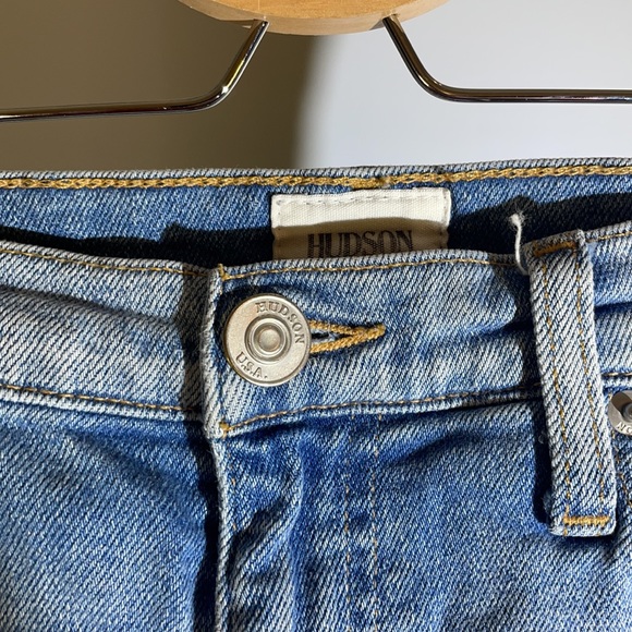 Hudson Distressed Cut Out Jean Shorts - Picture 5 of 7